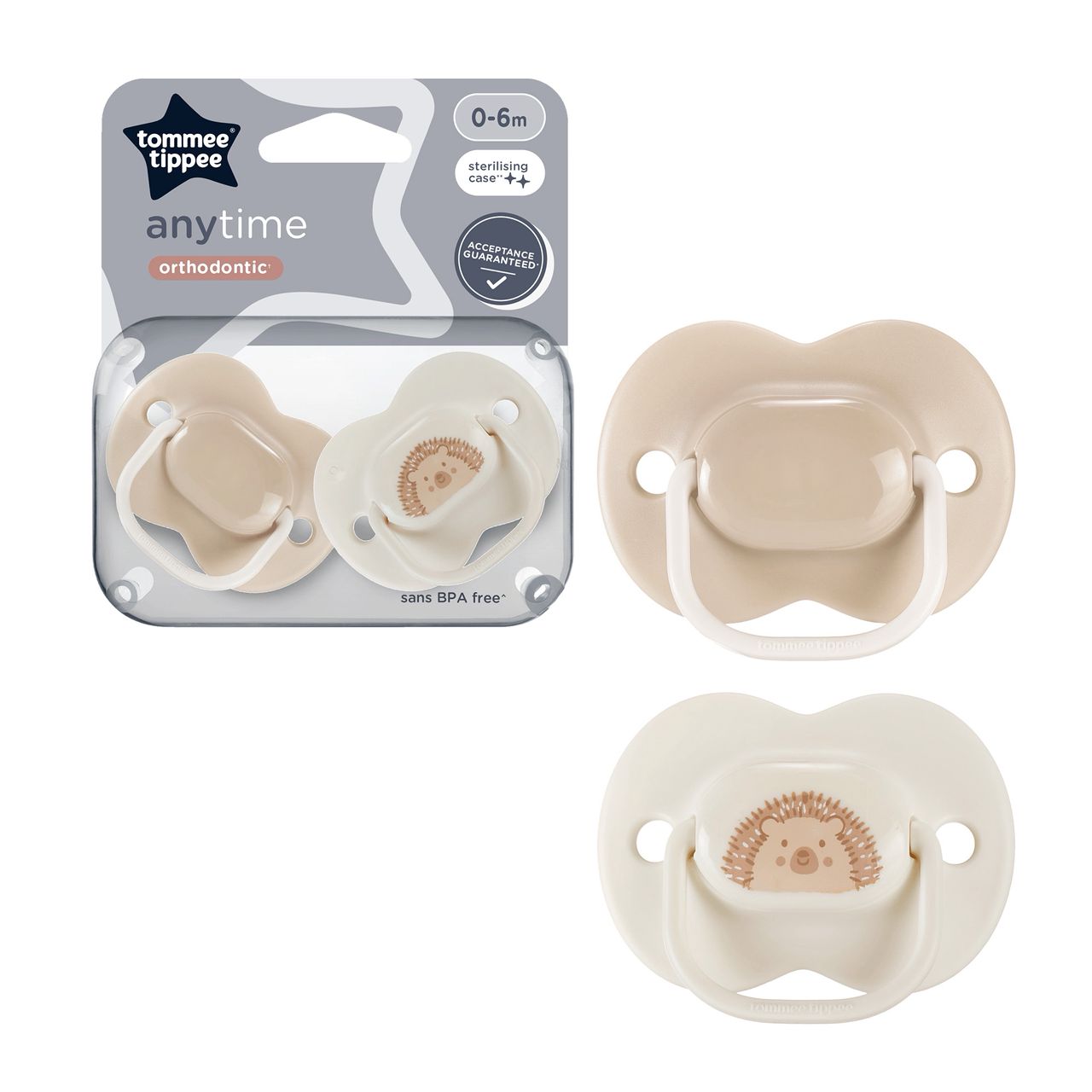 Tommee Tippee Anytime Soothers 2pack 0-6months 