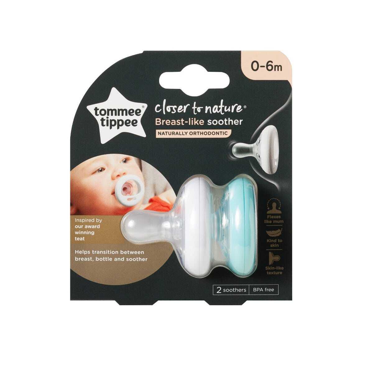 Tommee Tippee Breast-Like Soother 2pack 0-6 months 