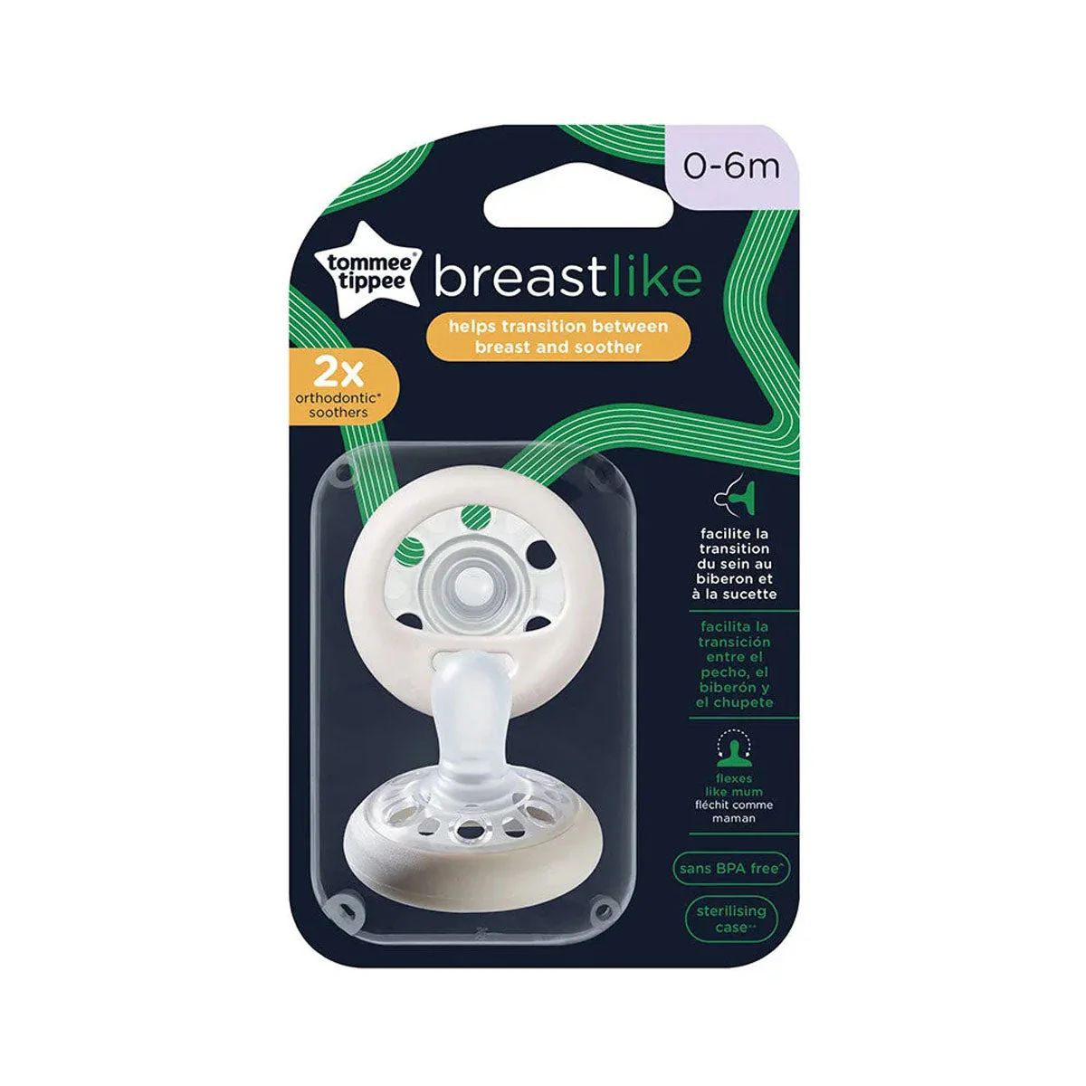 Tommee Tippee Breast-Like Soother 2pack 0-6 months 
