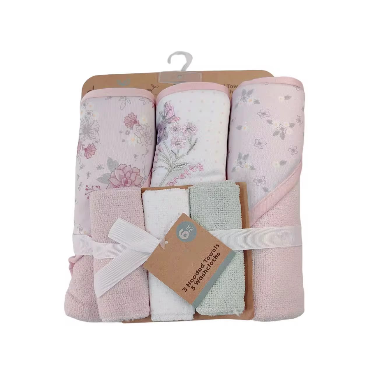 6pc Hooded Baby Towel Set 