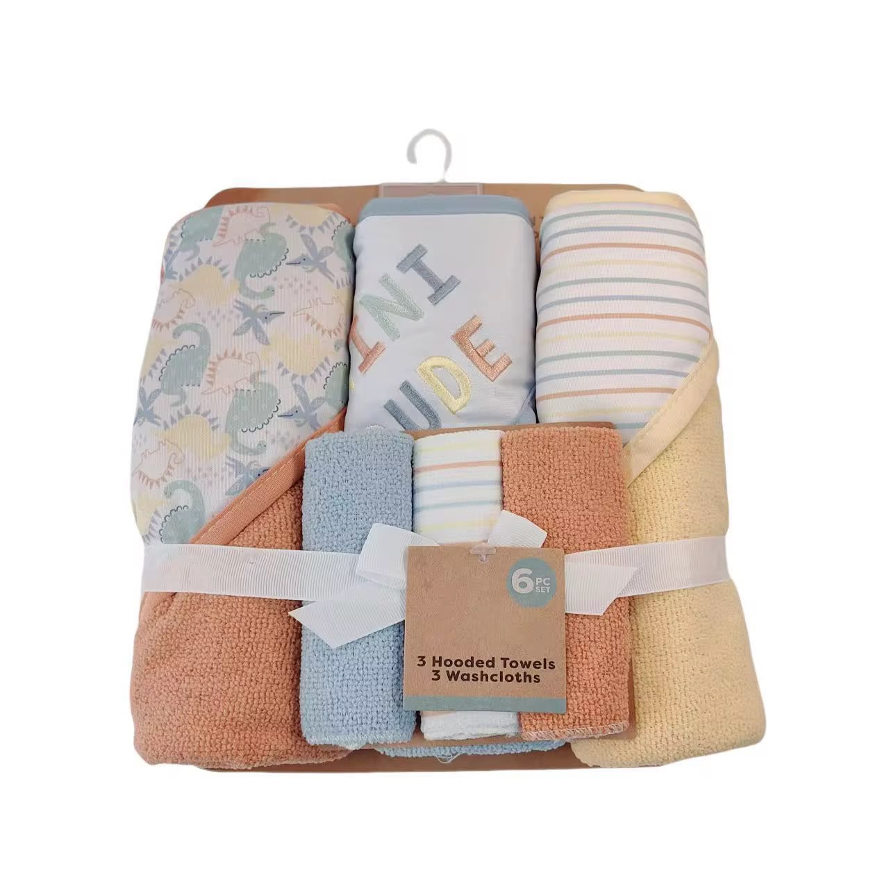 6pc Hooded Baby Towel Set 
