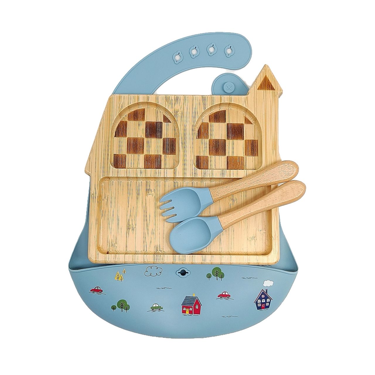 Bamboo Silicone Feeding Set